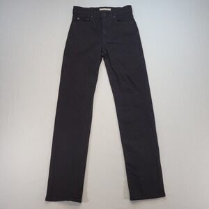 Levi's 724 High Rise Straight Jeans Womens 28 Black Dark Wash Denim
